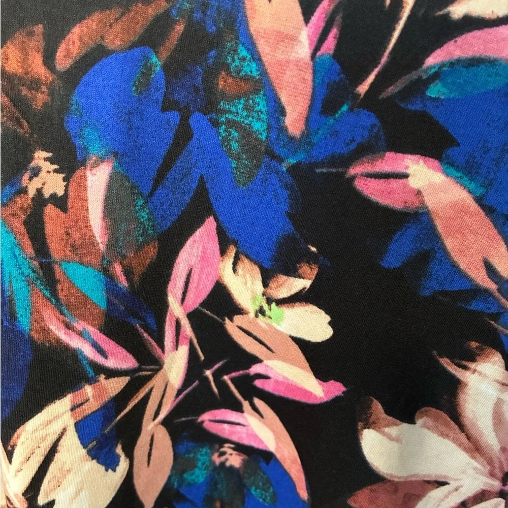 London Times Abstract Floral Printed A-Line Dress Size 16 Spring - Picture 5 of 9
